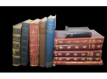 Mixed Lot Of Vintage Books Including Leather-bound