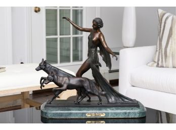 Bronze Diane & The Wolves By Chiparus Retails $1,300.
