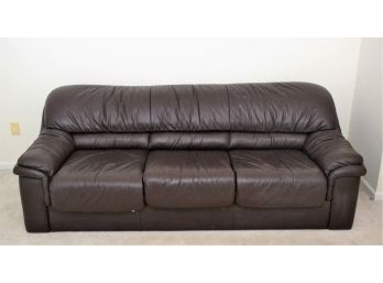 Brown Leather 88' Sofa Bed
