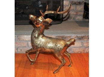 Beautiful Solid Brass Large 15' X 21' Reindeer Figurine/Statue