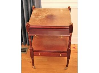 Bombay Cherry Stain Small Wood Dining Table/Cart