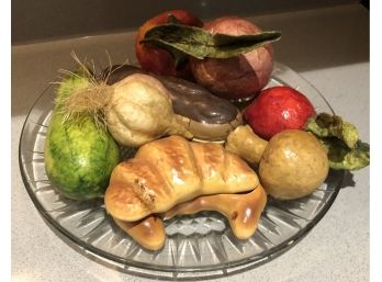 Glass Plate With Faux Food