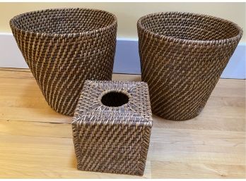 Two Baskets And One Tissue Holder