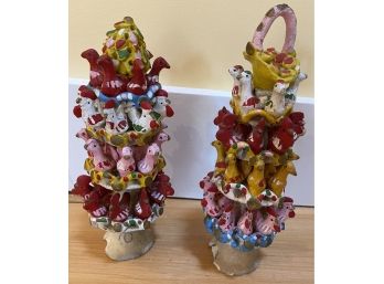 Two Ceramic/clay Decorative Sculptures