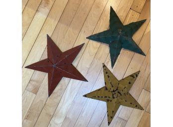 Three Metal Painted Stars