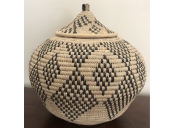 Woven Basket With Lid