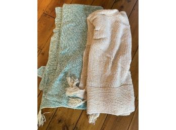 Two Knitted Throw Blankets