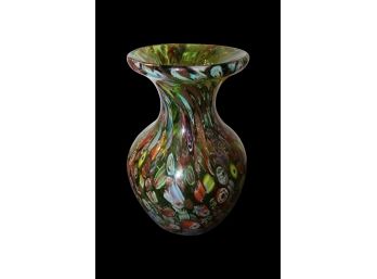 Stunning Millefiori Green Glass Vase