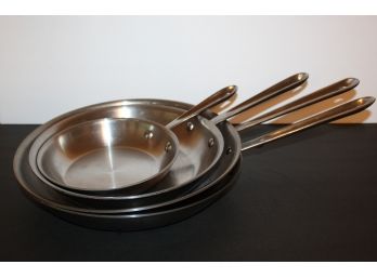 Set Of Four All-Clad Frying Pans