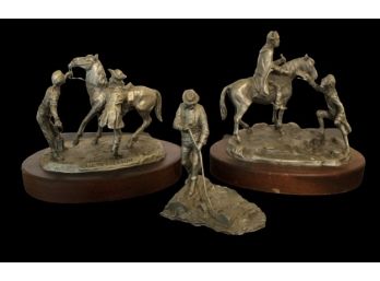 Fine Pewter Signed Figures