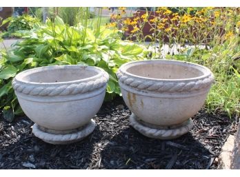 Beautiful Pair Of Concrete Planters