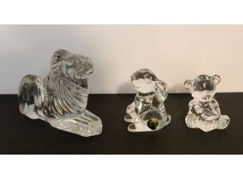 Trio Of Waterford Crystal Animals