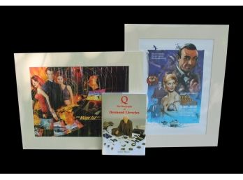 Desmond Llewelyn Signed Book And Movie Posters