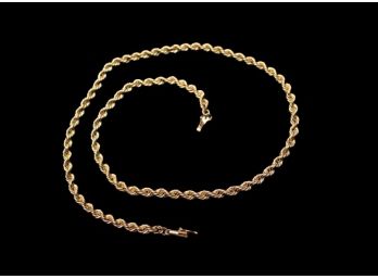 14K Gold Rope Spiral Chain Necklace