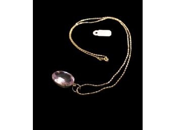 Beautiful 14 Karat Gold Necklace With Amethyst