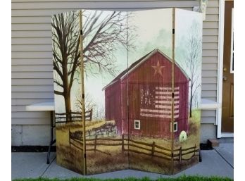 Country Pictoral Dressing Screen