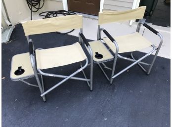 Pair Folding Beach Chairs