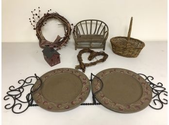Tole Plates, Rack And Decor