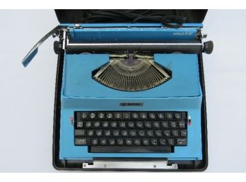 Vintage ROYAL APOLLO 12-GT Blue Electric Typewriter With / Hard Carrying Case