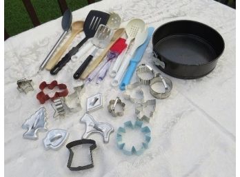 Cooking Utensils Lot Including Cookie Cutters