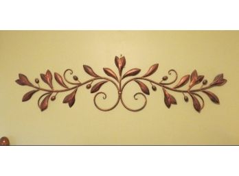 Large Metal Coppery Finish Accent Wall Scroll