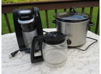 Pairing Of Small Appliances Keurig 1 Cup Coffee Pot And Rival Crock Pot