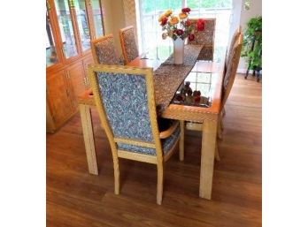 Smoke Mirrored Dining Room Table W/six Chairs, 2 Captain, 4 Side, 2 Extra Leaves, Exc. Cond Retro Style