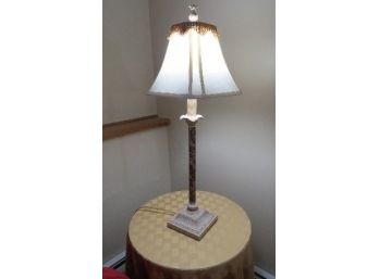 Accent Table Lamp W/cloth Shade - In Working Condition