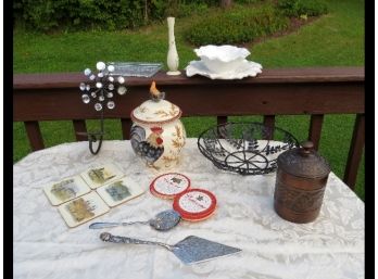 Mixed Decorative Smalls Porcelains, Glass, Metal