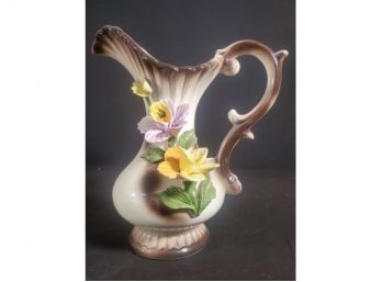 Vintage Purple Vase With Flowers