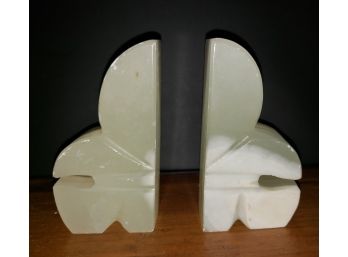 Pair Of White Stone Book Ends