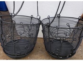 Pair Of Metal Hanging Baskets