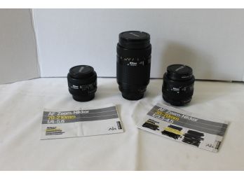 Set Of Three Nikon 35mm SLR AIS Camera Lenses - Made In Japan
