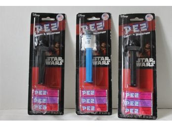 Three Disney Star Wars Pez Dispensers Darth Vader And R2D2 - Unopened