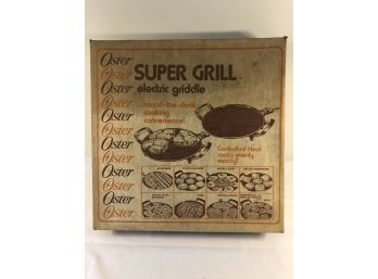 Oster Super Grill Electric Griddle Model 730 Black