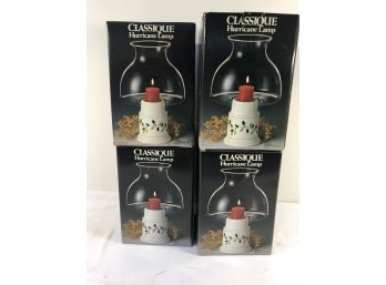 4 Classique Christmas Hurricane Lamps