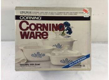 Corning Ware 6 Pc Trio Set Blue Cornflower