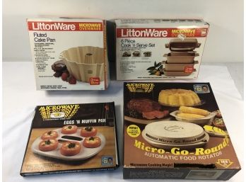 4 Boxes Microwave Dishes & Pans