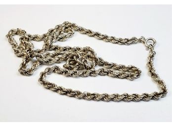 Sterling Silver Twisted Rope Chain Necklace