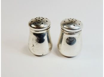 Antique Pair Of Sterling Silver Salt & Pepper Shakers