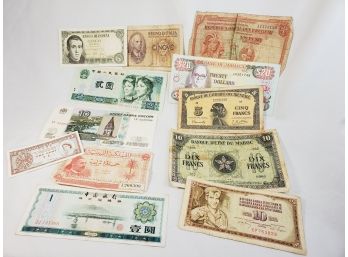 12 Vintage Assorted Foreign Paper Notes