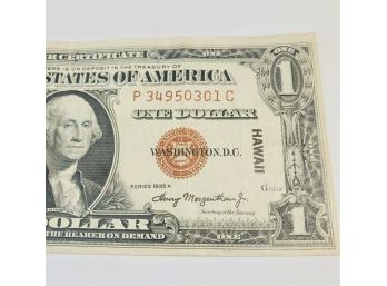 Rare 1935 A - Hawaii Note - 1 Dollar - Silver Certificate - WWII - Emergency Issue - Brown Seal