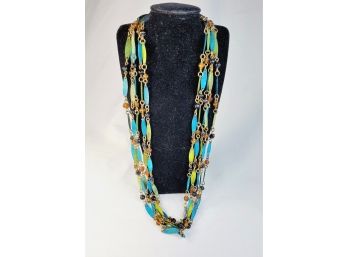 Unique Multi Color  5 Band Necklace (metal)