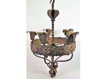 Antique Hand Wrought Iron Chandelier