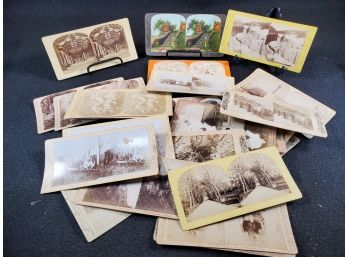 Twenty Six Late 1800s And Early 1900s Stereoscope Stereoview Card Assortment-Color & Black & White - Lot#2