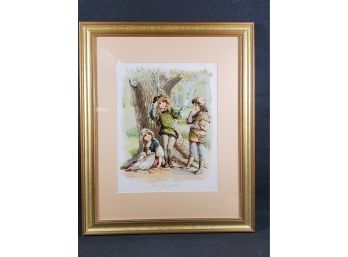 Early 1900s Framed Shakespearean Print-As You Like It- Rosaline, Celia & Orlando-Will & Frances Brundage