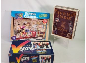 Vintage Family Board Games - 90210, MTV Remote Control & All My Children Murder Mystery Game