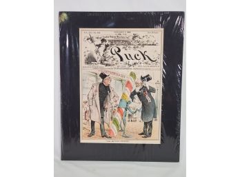 Antique Puck Political Magazine Cover January 7th 1885 - Art By J. Keppler Color Lithograph