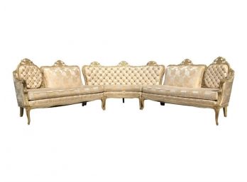 French Provincial Louis XIV Style Sectional Sofa