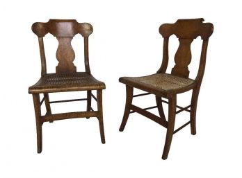 Pair Of Matching Vintage Hand-Carved Side Chairs